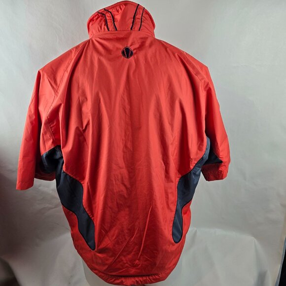Sunice Jacket Mens Medium Orange Red Half Zip Windbreaker Weather Golf Pullover - Picture 5 of 9